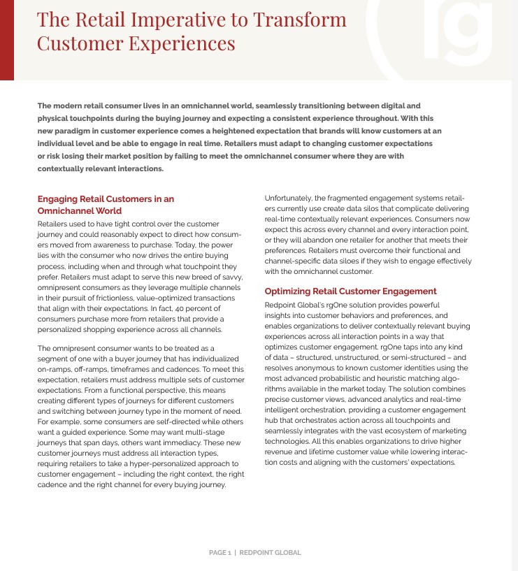 Retail Imperative To Transform Cx